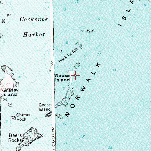 Topographic Map of Goose Island, CT