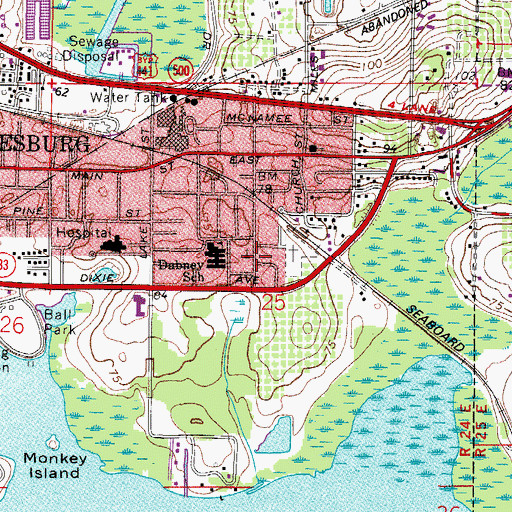 Topographic Map of Mount Tabor Missionary Baptist Church, FL