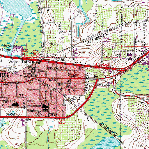 Topographic Map of Mount Ararat Metropolitan Baptist Church, FL