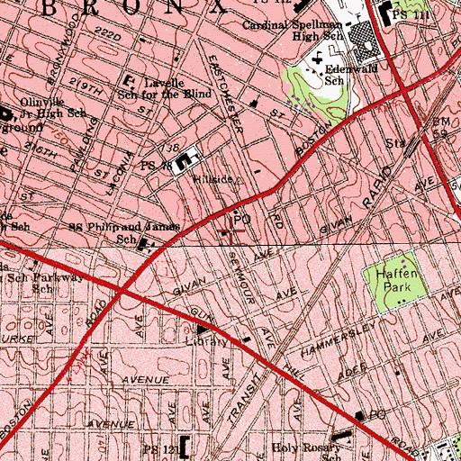 Topographic Map of Jewish Center of Violet Park, NY