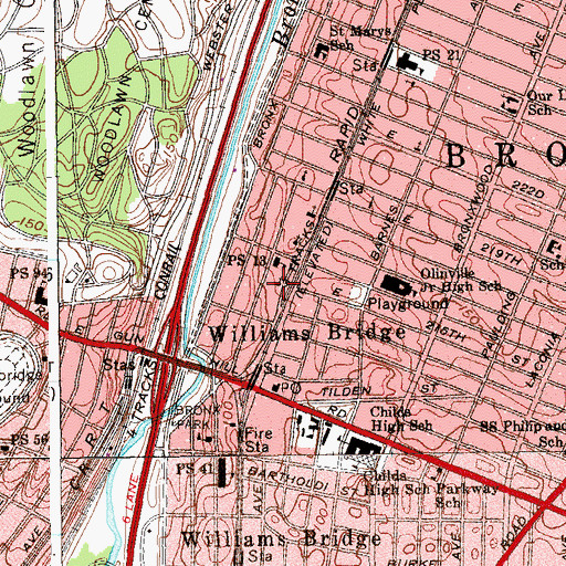 Topographic Map of Saint Mary's Roman Catholic Church, NY