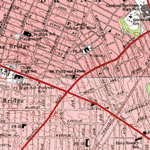 Topographic Map of Saint Philip and Saint James Church, NY