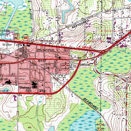 Topographic Map of Baker Street Church of God in Christ, FL