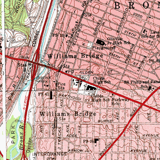 Topographic Map of Immaculate Conception Parochial School, NY