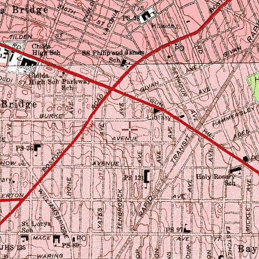 Topographic Map of Eastchester Houses, NY