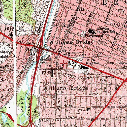 Topographic Map of Gun Hill Houses, NY