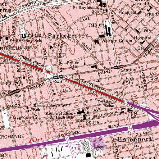 Topographic Map of Fifteenth Church of Christ Scientist, NY