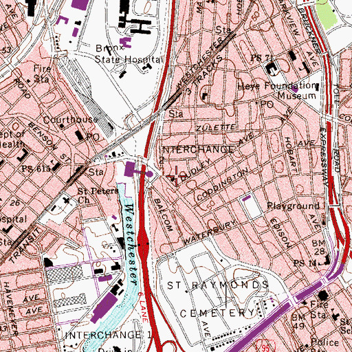 Topographic Map of First Presbyterian Church, NY