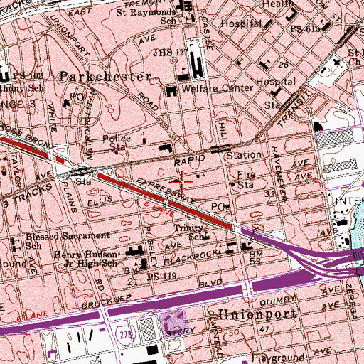 Topographic Map of Olmstead Presbyterian Church, NY