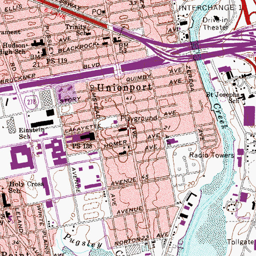 Topographic Map of Saint Andrew's Episcopal Church, NY