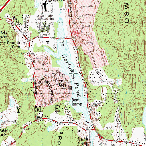 Topographic Map of Gorton Pond, CT