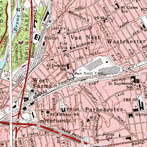 Topographic Map of Consolidated Edison Parkchester Substation, NY