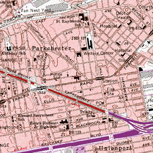 Topographic Map of Saint Helena School, NY