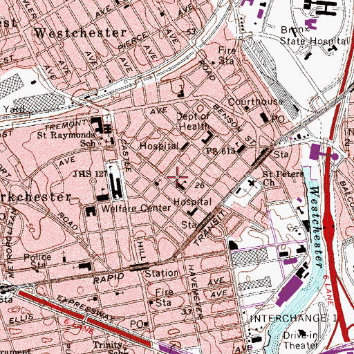 Topographic Map of Santa Maria School, NY