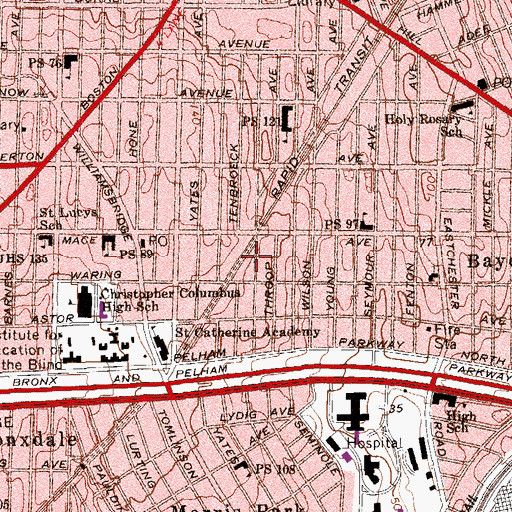 Topographic Map of Community Center of Israel Synagogue, NY