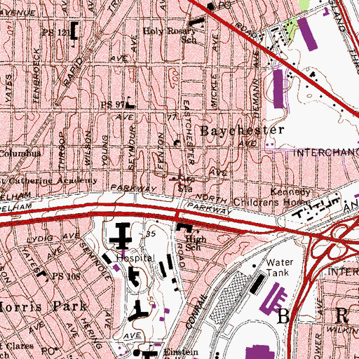Topographic Map of New York Hook and Ladder Company Number 32 (historical), NY