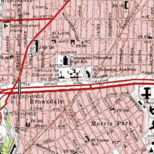 Topographic Map of Schermerhorn Hall, NY
