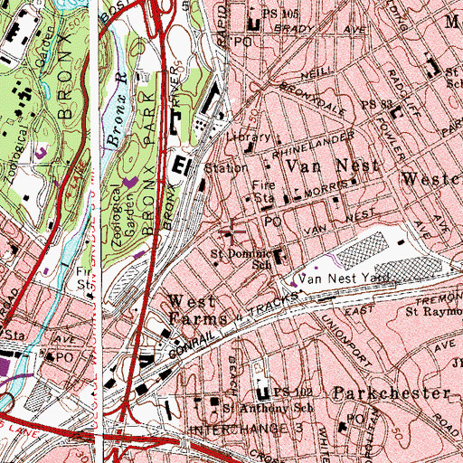 Topographic Map of Church of Saint Dominic, NY