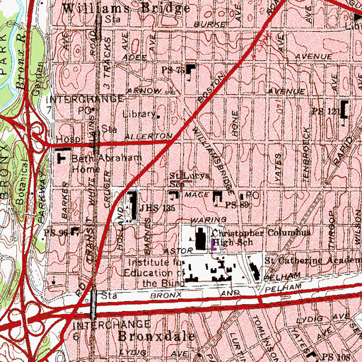 Topographic Map of Saint Lucy Roman Catholic Church, NY