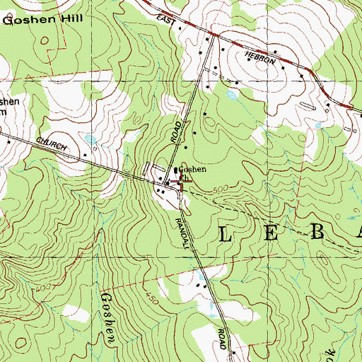 Topographic Map of Goshen Church, CT