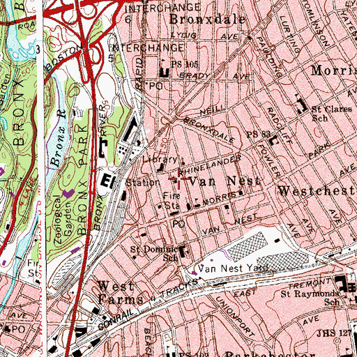 Topographic Map of Saint Marthas Episcopal Chapel, NY