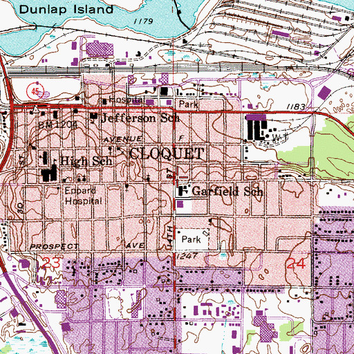 Topographic Map of Cloquet - Duluth KOA Campground, MN