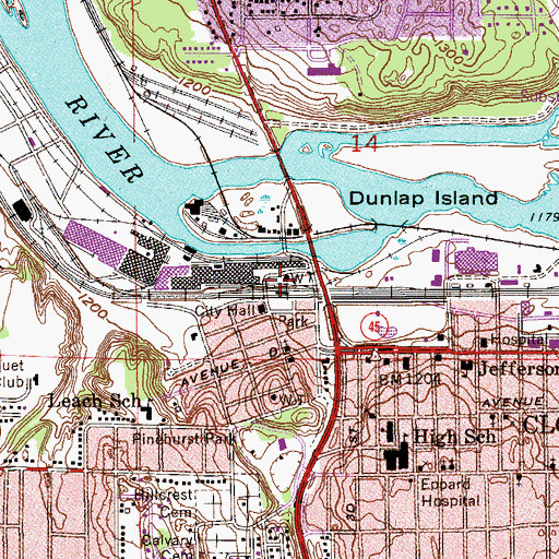 Topographic Map of Cloquet, MN
