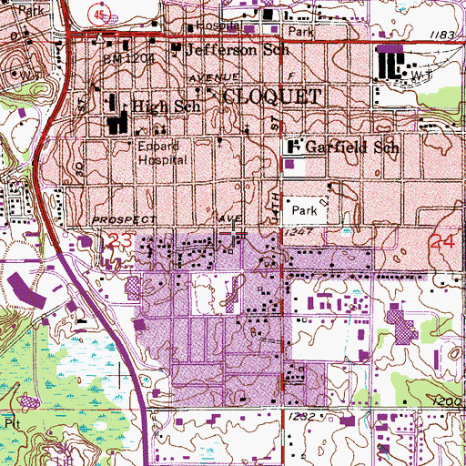 Topographic Map of Our Saviour's Lutheran Church, MN
