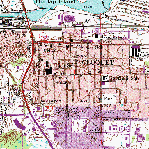 Topographic Map of River of Life Church, MN