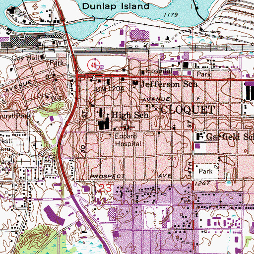 Topographic Map of Saint Andrew's Episcopal Church, MN