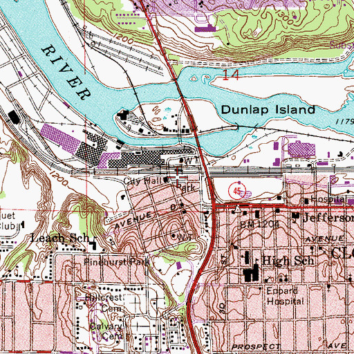 Topographic Map of Wentworth Park, MN