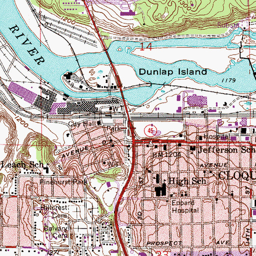 Topographic Map of Fauley Park, MN