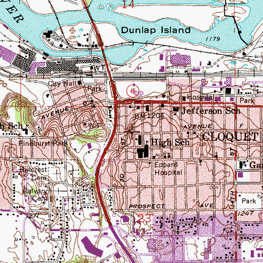 Topographic Map of Queen of Peace Parish, MN
