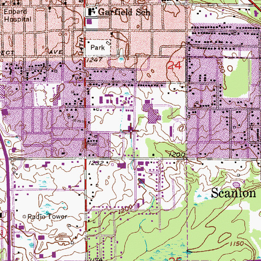 Topographic Map of Saint Paul's Lutheran Church, MN