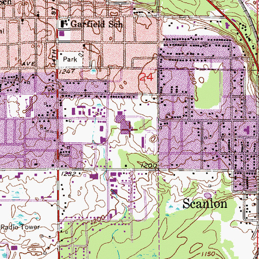 Topographic Map of Cloquet Senior High School, MN