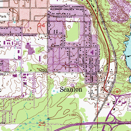 Topographic Map of Sather Park, MN