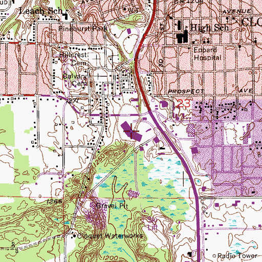 Topographic Map of Pine Tree Plaza, MN