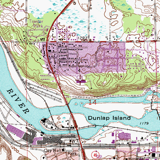 Topographic Map of Community Memorial Hospital, MN
