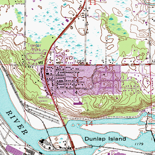 Topographic Map of Churchill Elementary School, MN
