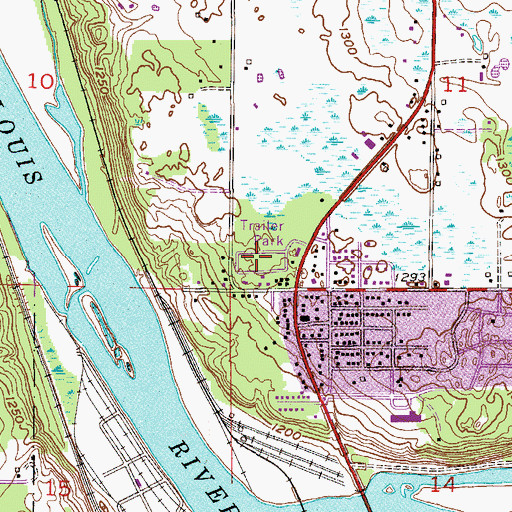 Topographic Map of Sunnyside Estates Mobile Home Park, MN