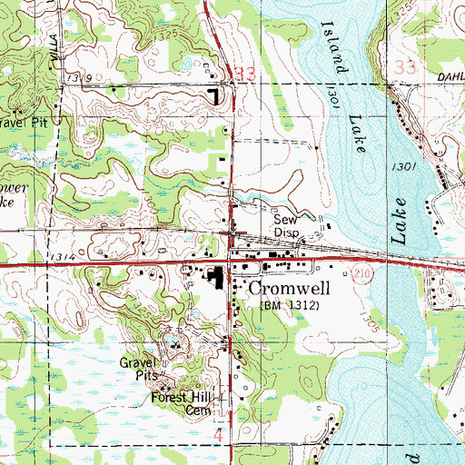 Topographic Map of Bethany Lutheran Church, MN