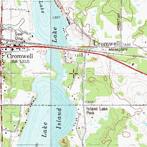 Topographic Map of Island Lake Campgrounds, MN