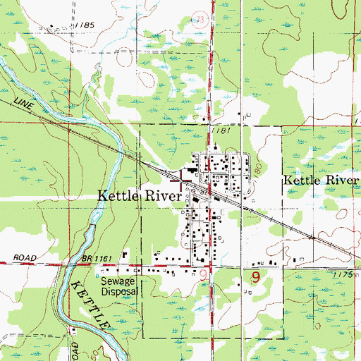 Topographic Map of Kettle River (historical), MN
