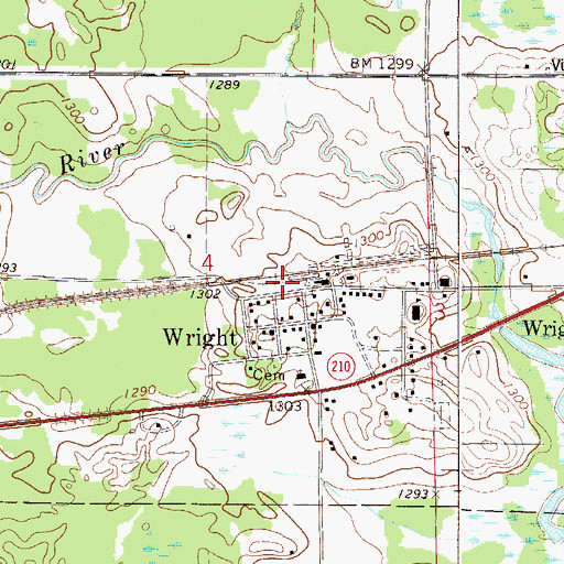 Topographic Map of Wright, MN