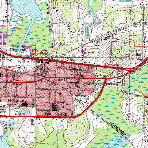 Topographic Map of Antioch Baptist Church, FL