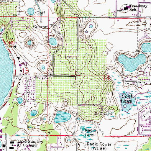 Topographic Map of Lake Square Presbyterian Church, FL