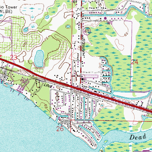 Topographic Map of Haines Creek Post Office, FL