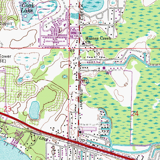 Topographic Map of World Mission Society Church of God, FL