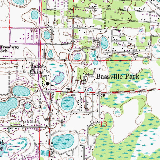 Topographic Map of Lake County Fire Rescue Station 71, FL