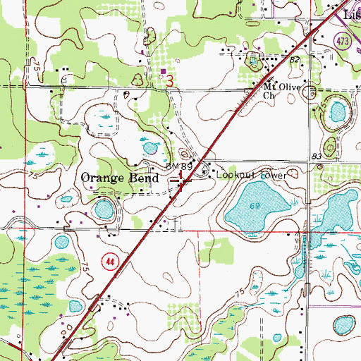 Topographic Map of Saint Luke Free Methodist Church, FL